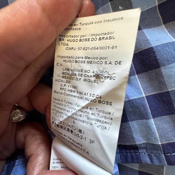Hugo Boss Blue Checkered Casual regular Fit Button Down Shirt - Picture 7 of 10